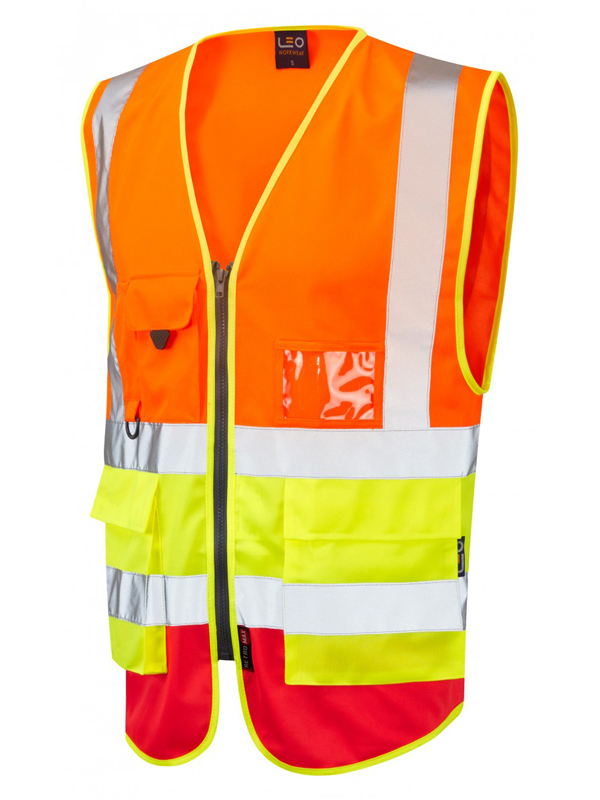LYNTON ISO 20471 Class 2* Vest - Orange-Yellow-Red
